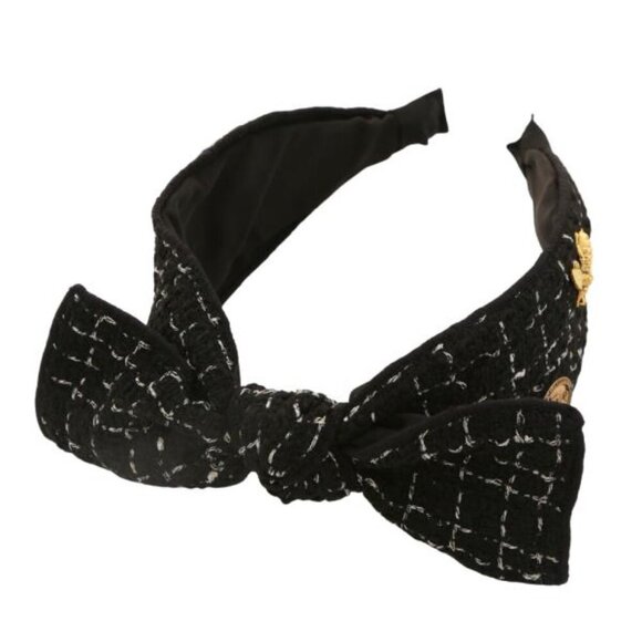 Coco Ribbon Bow Tweed Headband - Picture 3 of 5